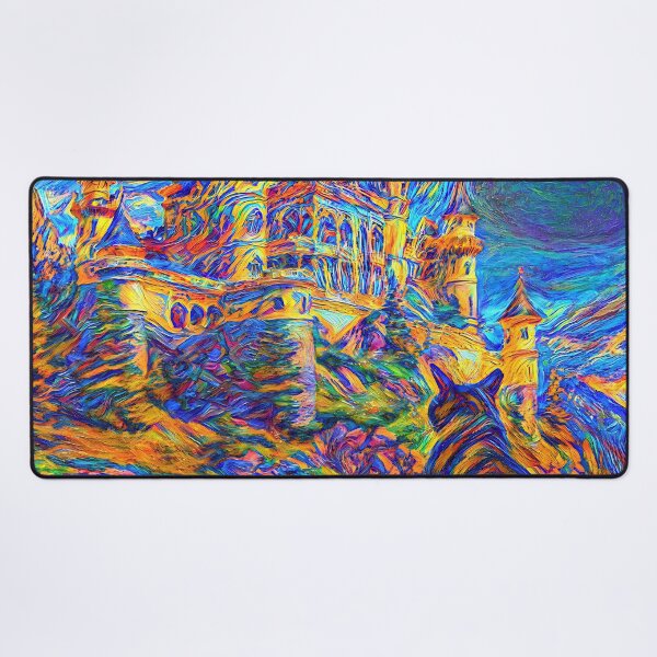 Item preview, Stylised castle and cat. DeepDream designed and sold by blackhalt.