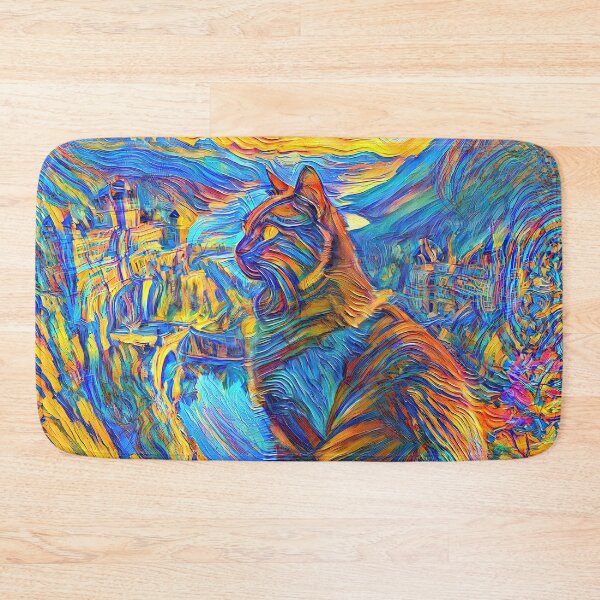 Item preview, Stylised castle and cat. DeepDream designed and sold by blackhalt.