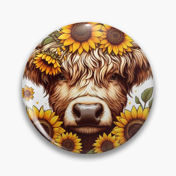 Item preview, Heilan Coo, Cute Highland Cow Sunflower on head designed and sold by HEERYAK.