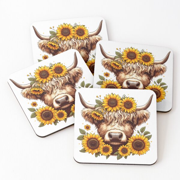 Item preview, Heilan Coo, Cute Highland Cow Sunflower on head designed and sold by HEERYAK.