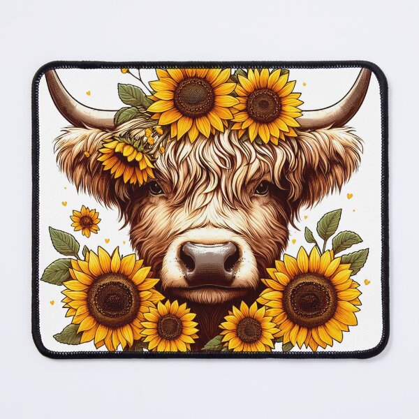 Item preview, Heilan Coo, Cute Highland Cow Sunflower on head designed and sold by HEERYAK.