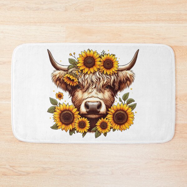 Item preview, Heilan Coo, Cute Highland Cow Sunflower on head designed and sold by HEERYAK.