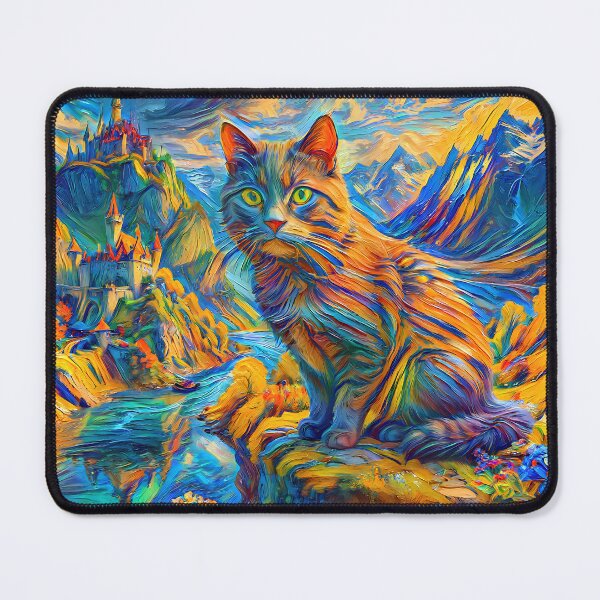 Item preview, Stylised castle and cat. DeepDream designed and sold by blackhalt.