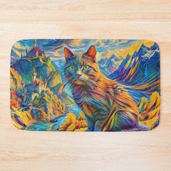 Item preview, Stylised castle and cat. DeepDream designed and sold by blackhalt.
