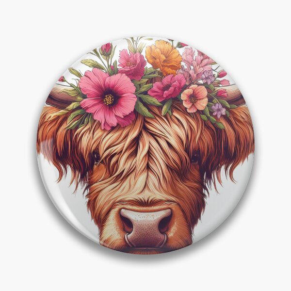 Item preview, Heilan Coo, Cute Highland Cow in a Floral Meadow designed and sold by HEERYAK.