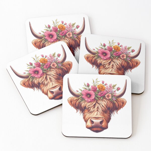 Item preview, Heilan Coo, Cute Highland Cow in a Floral Meadow designed and sold by HEERYAK.