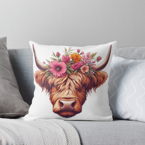 Item preview, Heilan Coo, Cute Highland Cow in a Floral Meadow designed and sold by HEERYAK.