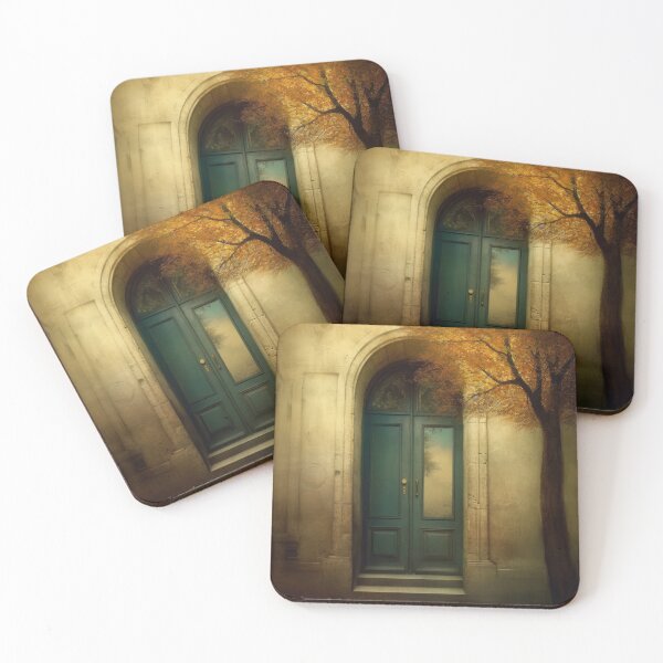 Item preview, Paris Door. Old Door. Vintage Door. Blue Door. Green Door. Autumn, Mirror, Door designed and sold by maxa0109.