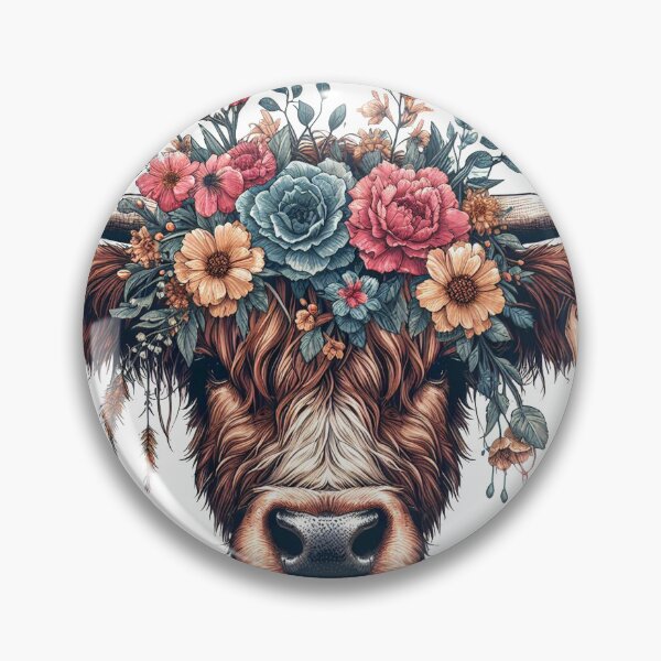 Item preview, Heilan Coo, Cute Highland Cow in a Floral Meadow designed and sold by HEERYAK.