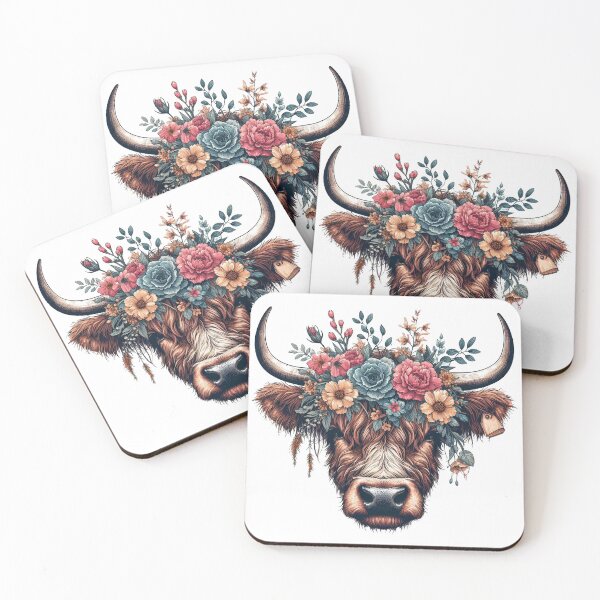 Item preview, Heilan Coo, Cute Highland Cow in a Floral Meadow designed and sold by HEERYAK.