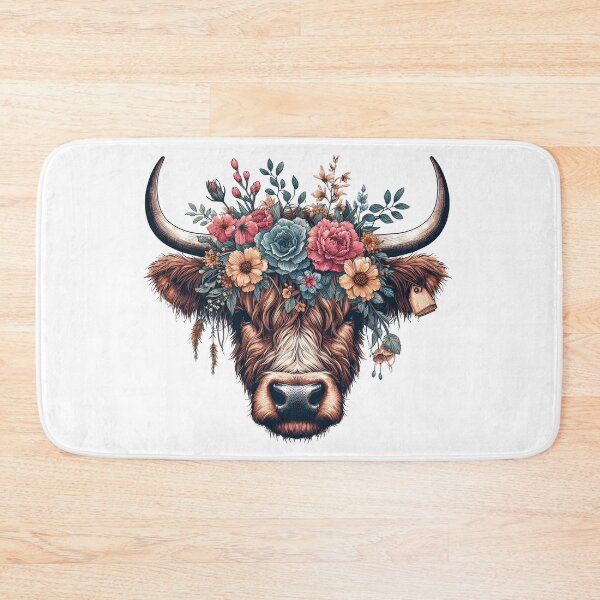 Item preview, Heilan Coo, Cute Highland Cow in a Floral Meadow designed and sold by HEERYAK.