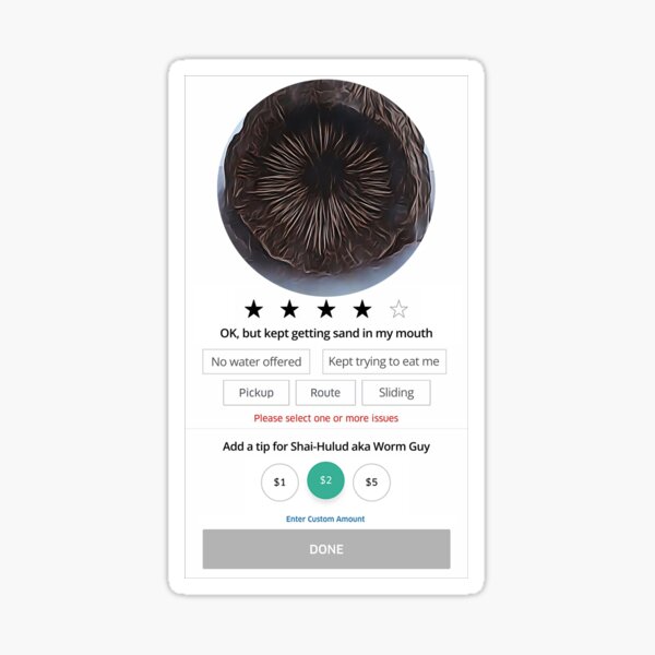 Item preview, Sand Worm Uber Review Poster designed and sold by brad2ecla.