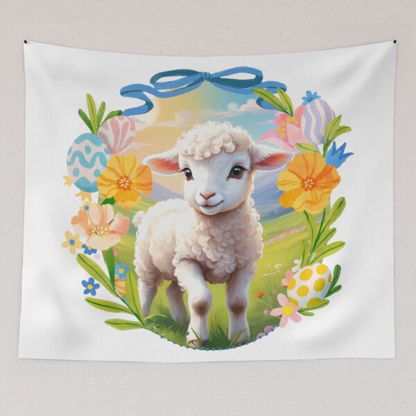 Item preview, Cute little lamb in a decorative vintage Easter egg. designed and sold by SaraSumi.