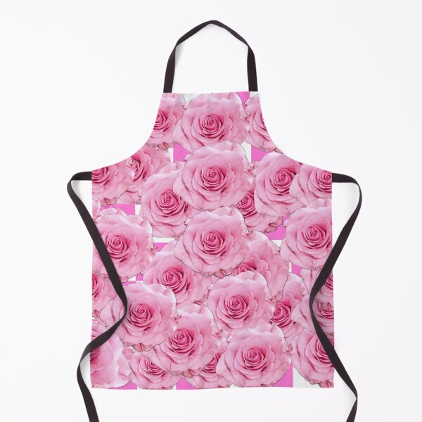 Aperçu de l'œuvre Roses roses sur dames roses et blanches - Photographie rose rose - Motif répétitif créée et vendue par Victoria Rose.