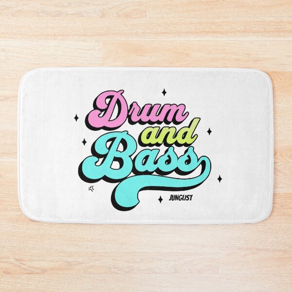 Item preview, DRUM AND BASS  - Junglist Retro Font (black/lime/pink)  designed and sold by Discothreadz.
