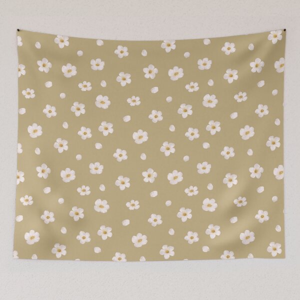 Item preview, Summer ditsy white floral print designed and sold by pinkyfish1010.