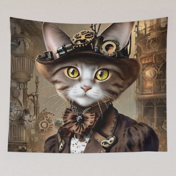 Item preview, Steampunk fantasy cat lady designed and sold by Astralia.