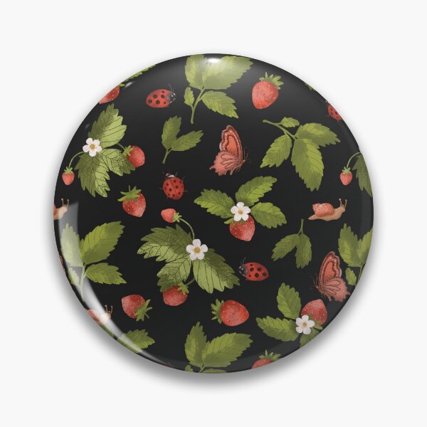 Item preview, Lady beetle and strawberries print designed and sold by pinkyfish1010.