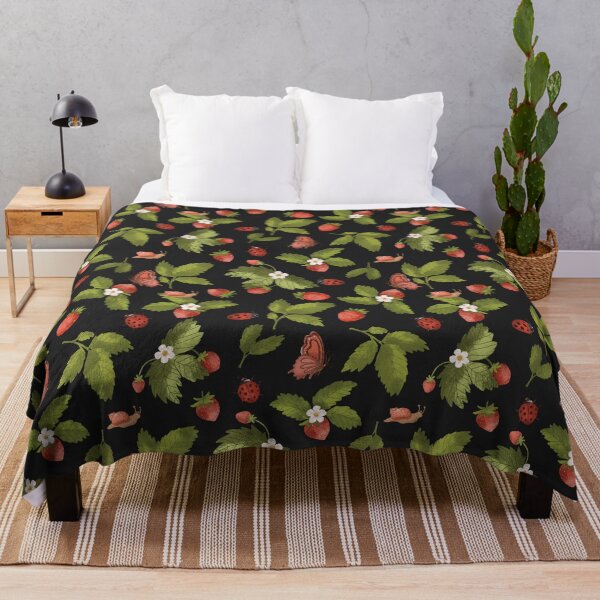 Item preview, Lady beetle and strawberries print designed and sold by pinkyfish1010.