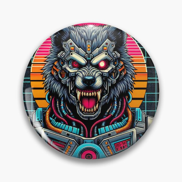 Item preview, Cyborg Werewolf Full Moon Howl Sci-Fi Horror Synthwave Fan designed and sold by SpookshowDesign.
