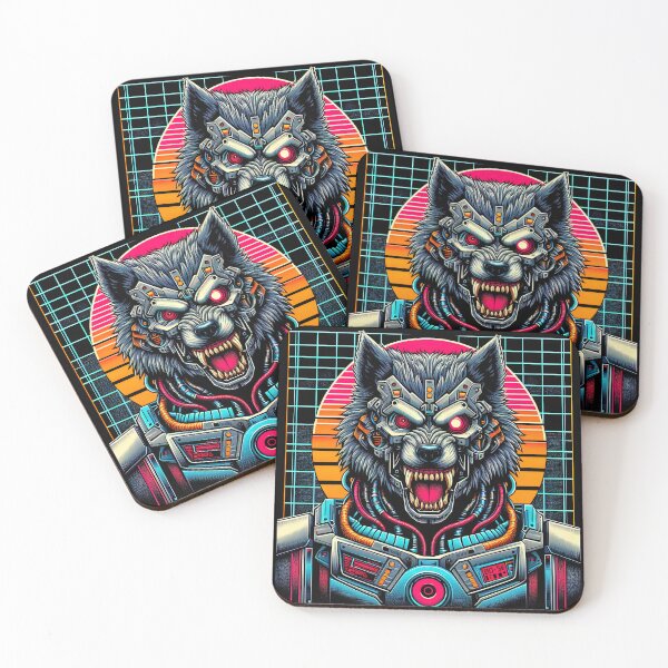 Item preview, Cyborg Werewolf Full Moon Howl Sci-Fi Horror Synthwave Fan designed and sold by SpookshowDesign.