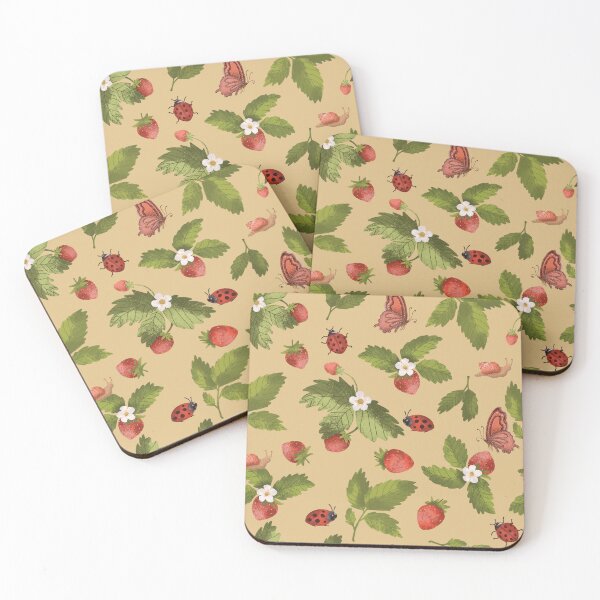 Item preview, Woodland strawberry print designed and sold by pinkyfish1010.