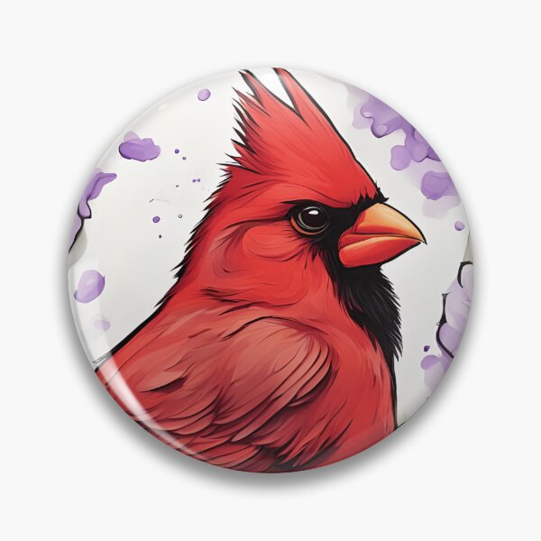 Item preview, Cardinal Bird Surrounded By Violet Viola Flower Border designed and sold by taiche.