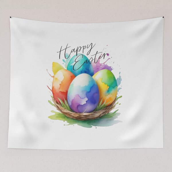 Item preview, Fantasy Easter Splash - Watercolor Easter Eggs in Wicker Basket designed and sold by Kookie Tarp.