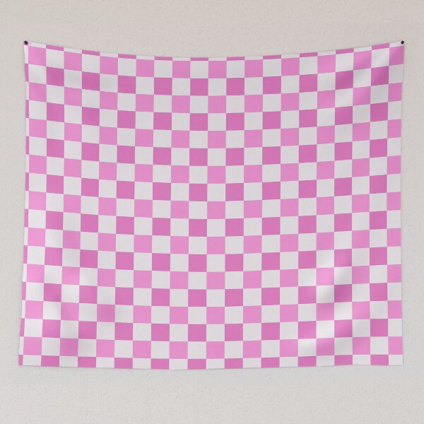 Aperçu de l'œuvre Dames roses et blanches sur fond blanc/vichy rose et blanc - motif répétitif créée et vendue par Victoria Rose.