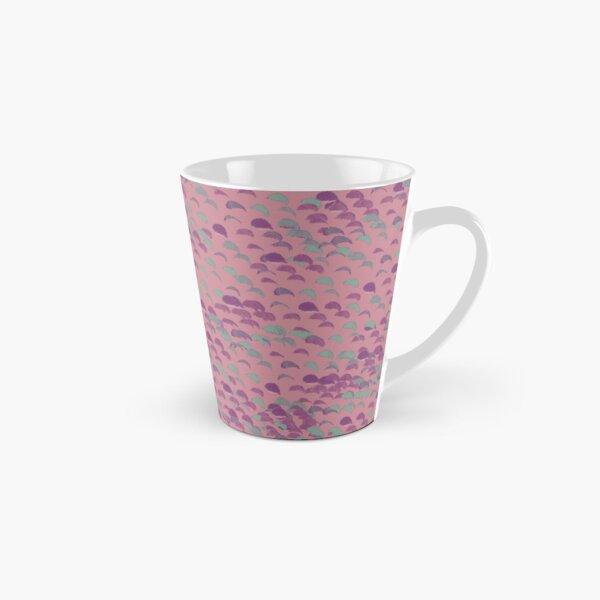Playful Pink Whimsy Protea Petals Pattern – Vibrant Purple and Teal Textile Design from 'In The Breeze' Series Tall Mug