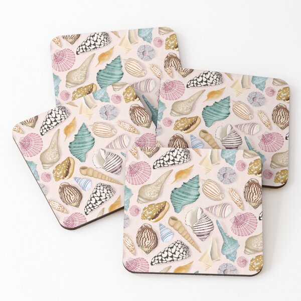 Item preview, Beachcomber’s treasures - seashells on blush designed and sold by ShellyPenko.