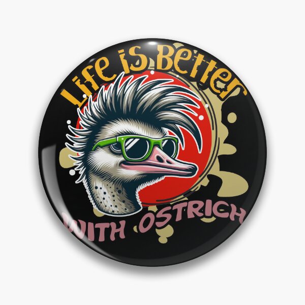 Item preview, Life is Better with a Stylish Ostrich in Red, Black, Green, and Orange designed and sold by SplashTastic.