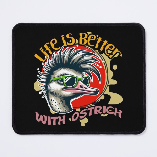 Item preview, Life is Better with a Stylish Ostrich in Red, Black, Green, and Orange designed and sold by SplashTastic.