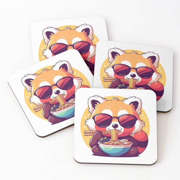 Item preview, Red Panda Eating Ramen designed and sold by PeelZinc.