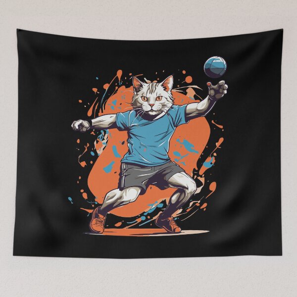 Item preview, Handball Cat Streetwear Iconic Style designed and sold by LuminOrb.