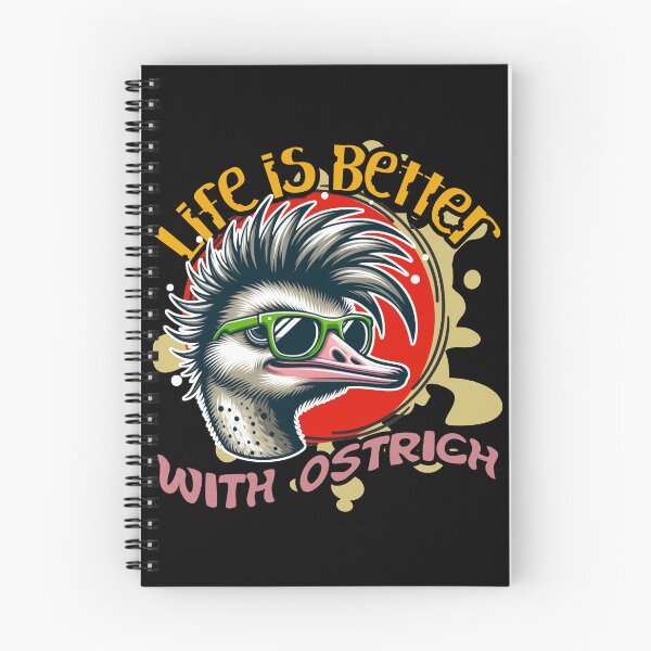 Item preview, Life is Better with a Stylish Ostrich in Red, Black, Green, and Orange designed and sold by SplashTastic.