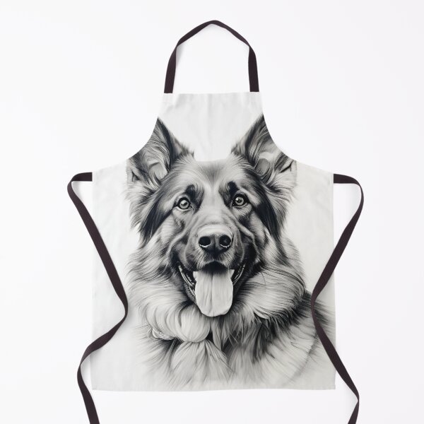 Item preview, Black and white German Shepherd pencil drawing designed and sold by Pencil-Art.