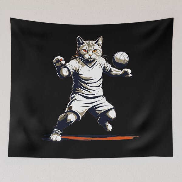 Item preview, Cool handball cat. Iconic streetwear look designed and sold by LuminOrb.