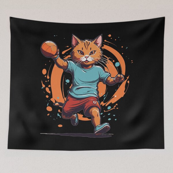 Item preview, Handball Cat Iconic Streetwear Style designed and sold by LuminOrb.