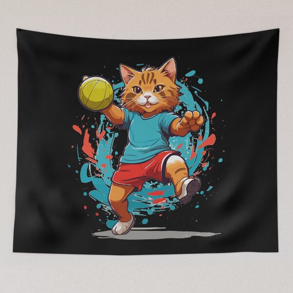 Item preview, Handball Cat Iconic Streetwear Style designed and sold by LuminOrb.