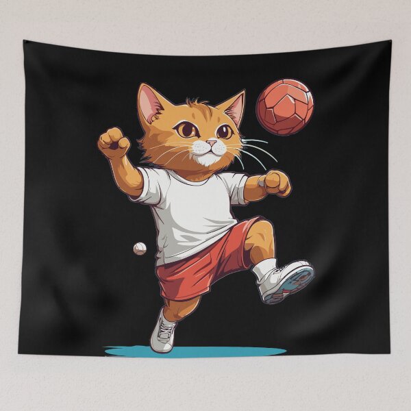 Item preview, Cute handball cat ball sport design streetwear designed and sold by LuminOrb.