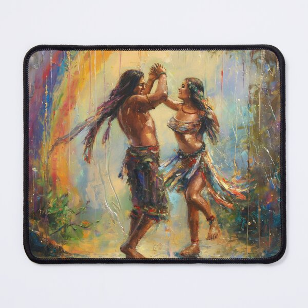 Item preview, Vibrant Rhythms: Tribal Dance Oil Painting designed and sold by Spirit47.
