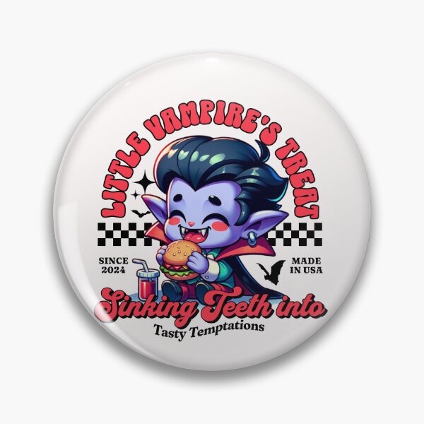 Item preview, Cute Vampire Cartoon Enjoying a Hamburger designed and sold by IdeasDream.