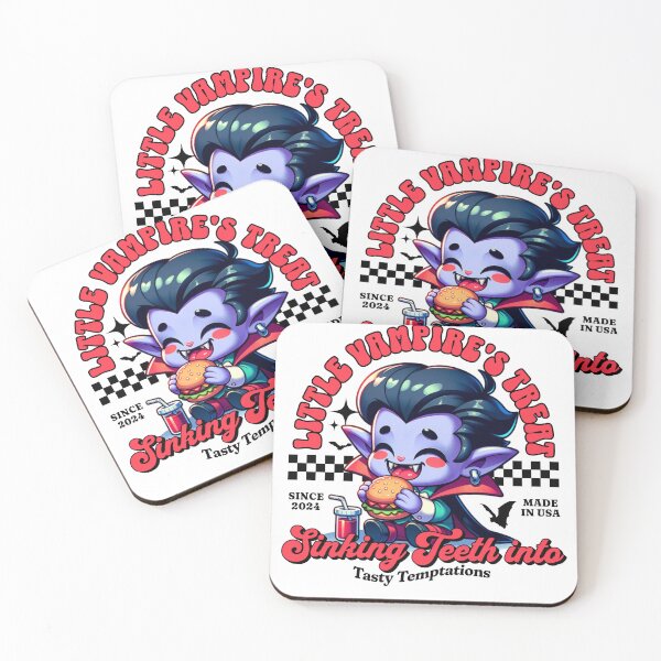 Item preview, Cute Vampire Cartoon Enjoying a Hamburger designed and sold by IdeasDream.