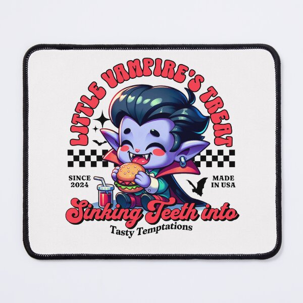 Item preview, Cute Vampire Cartoon Enjoying a Hamburger designed and sold by IdeasDream.
