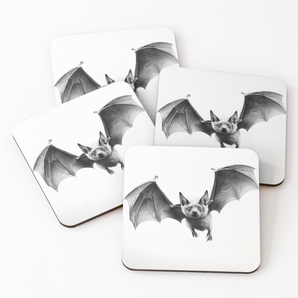 Item preview, Black and white pencil drawing of a Bat designed and sold by Pencil-Art.