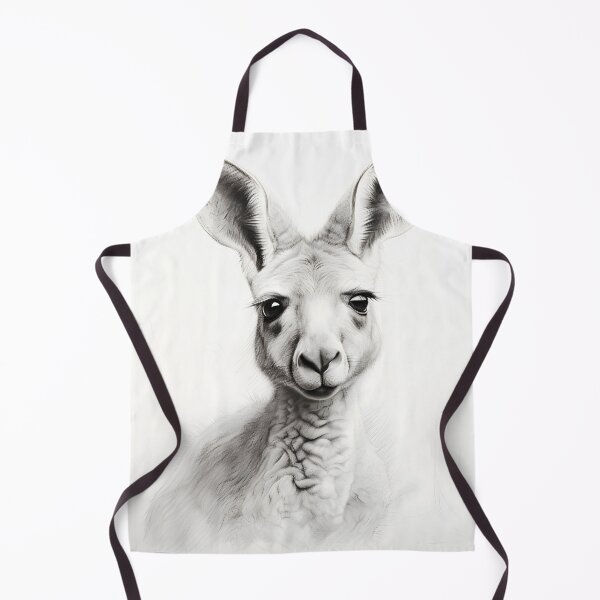 Item preview, Black and White Kangaroo pencil drawing designed and sold by Pencil-Art.