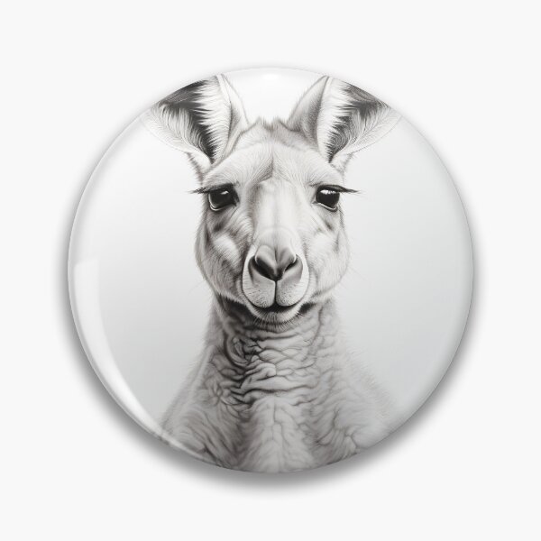 Item preview, Black and White Kangaroo pencil drawing designed and sold by Pencil-Art.