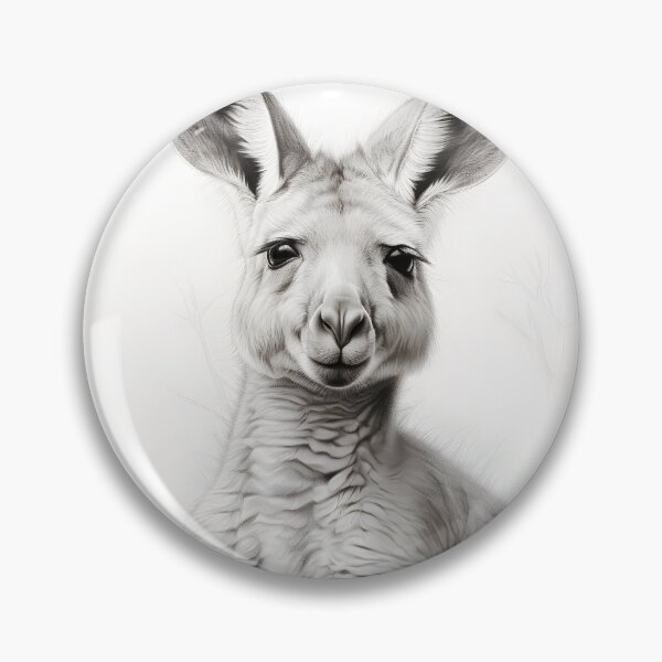 Item preview, Black and White Kangaroo pencil drawing designed and sold by Pencil-Art.