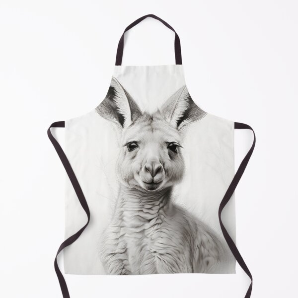 Item preview, Black and White Kangaroo pencil drawing designed and sold by Pencil-Art.